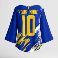 Personalized Bosnia Herzegovina Dragon Soccer Kimono Sleeve Blouse Bosnian Football Flag Stars Fleur De Lis Grunge
