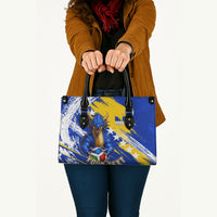 Personalized Bosnia Herzegovina Dragon Soccer Leather Bag Bosnian Football Flag Stars Fleur De Lis Grunge