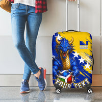 Personalized Bosnia Herzegovina Dragon Soccer Luggage Cover Bosnian Football Flag Stars Fleur De Lis Grunge