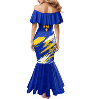 Personalized Bosnia Herzegovina Dragon Soccer Mermaid Dress Bosnian Football Flag Stars Fleur De Lis Grunge
