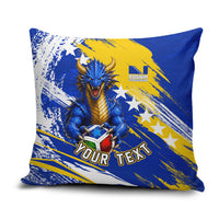 Personalized Bosnia Herzegovina Dragon Soccer Pillow Cover Bosnian Football Flag Stars Fleur De Lis Grunge