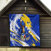 Personalized Bosnia Herzegovina Dragon Soccer Quilt Bosnian Football Flag Stars Fleur De Lis Grunge