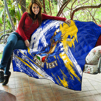 Personalized Bosnia Herzegovina Dragon Soccer Quilt Bosnian Football Flag Stars Fleur De Lis Grunge
