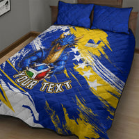 Personalized Bosnia Herzegovina Dragon Soccer Quilt Bed Set Bosnian Football Flag Stars Fleur De Lis Grunge