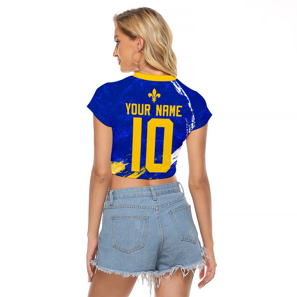 Personalized Bosnia Herzegovina Dragon Soccer Raglan Cropped T Shirt Bosnian Football Flag Stars Fleur De Lis Grunge