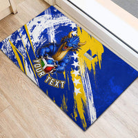 Personalized Bosnia Herzegovina Dragon Soccer Rubber Doormat Bosnian Football Flag Stars Fleur De Lis Grunge