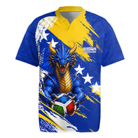 Personalized Bosnia Herzegovina Dragon Soccer Rugby Jersey Bosnian Football Flag Stars Fleur De Lis Grunge