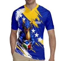 Personalized Bosnia Herzegovina Dragon Soccer Rugby Jersey Bosnian Football Flag Stars Fleur De Lis Grunge