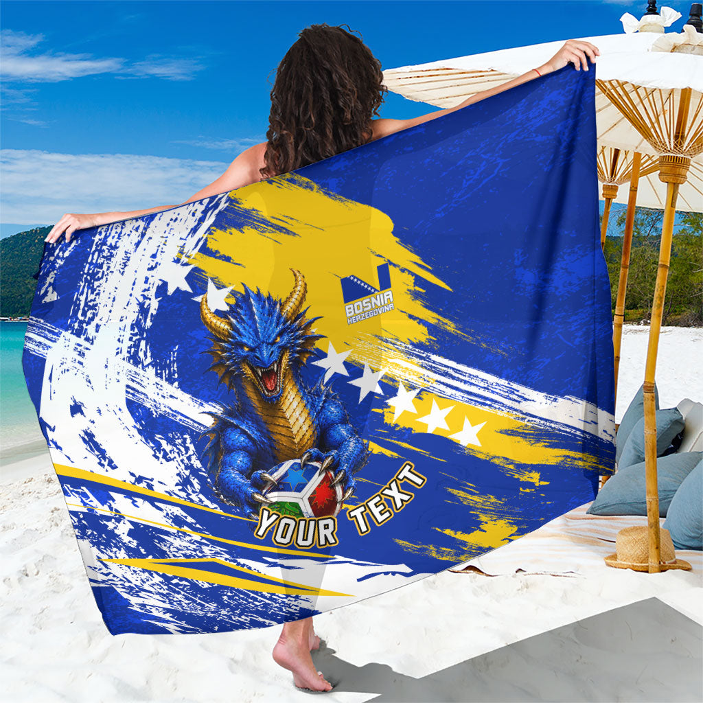 Personalized Bosnia Herzegovina Dragon Soccer Sarong Bosnian Football Flag Stars Fleur De Lis Grunge