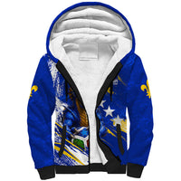Personalized Bosnia Herzegovina Dragon Soccer Sherpa Hoodie Bosnian Football Flag Stars Fleur De Lis Grunge