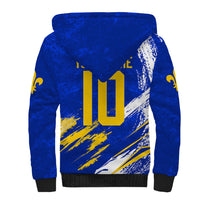 Personalized Bosnia Herzegovina Dragon Soccer Sherpa Hoodie Bosnian Football Flag Stars Fleur De Lis Grunge