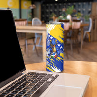 Personalized Bosnia Herzegovina Dragon Soccer Skinny Tumbler Bosnian Football Flag Stars Fleur De Lis Grunge