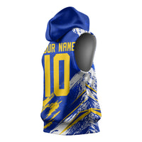 Personalized Bosnia Herzegovina Dragon Soccer Sleeveless Hoodie Bosnian Football Flag Stars Fleur De Lis Grunge