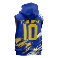 Personalized Bosnia Herzegovina Dragon Soccer Sleeveless Zip Hoodie Bosnian Football Flag Stars Fleur De Lis Grunge