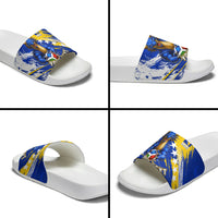 Personalized Bosnia Herzegovina Dragon Soccer Slide Sandals Bosnian Football Flag Stars Fleur De Lis Grunge