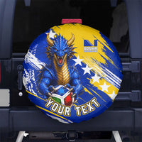 Personalized Bosnia Herzegovina Dragon Soccer Spare Tire Cover Bosnian Football Flag Stars Fleur De Lis Grunge