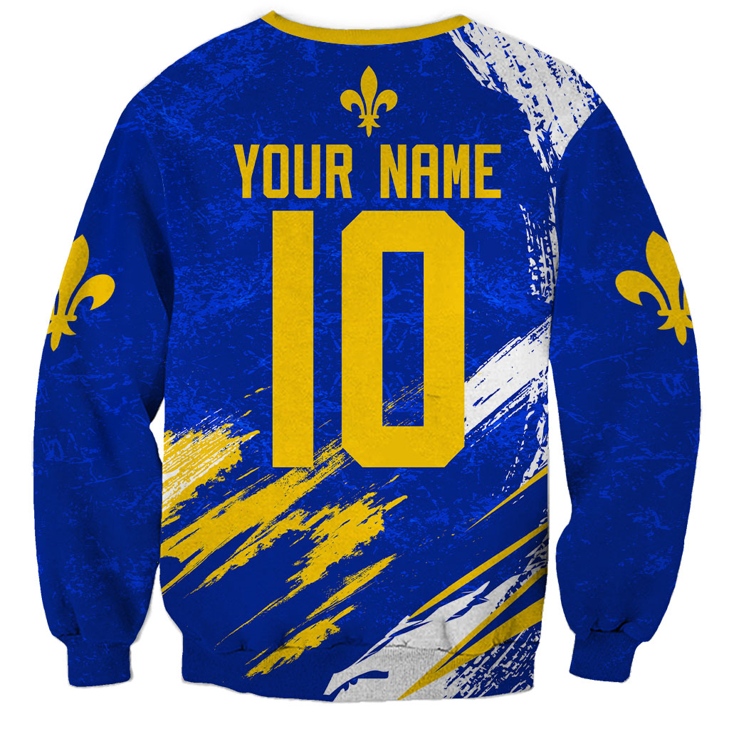 Personalized Bosnia Herzegovina Dragon Soccer Sweatshirt Bosnian Football Flag Stars Fleur De Lis Grunge