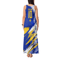 Personalized Bosnia Herzegovina Dragon Soccer Tank Maxi Dress Bosnian Football Flag Stars Fleur De Lis Grunge