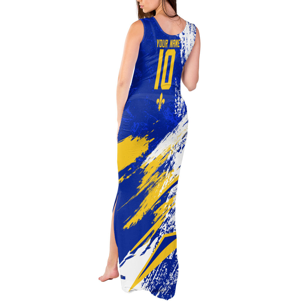 Personalized Bosnia Herzegovina Dragon Soccer Tank Maxi Dress Bosnian Football Flag Stars Fleur De Lis Grunge