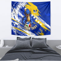 Personalized Bosnia Herzegovina Dragon Soccer Tapestry Bosnian Football Flag Stars Fleur De Lis Grunge