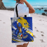 Personalized Bosnia Herzegovina Dragon Soccer Tote Bag Bosnian Football Flag Stars Fleur De Lis Grunge