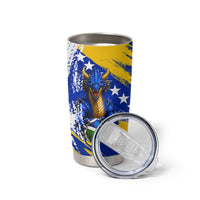 Personalized Bosnia Herzegovina Dragon Soccer Tumbler Cup Bosnian Football Flag Stars Fleur De Lis Grunge