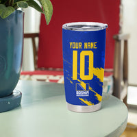 Personalized Bosnia Herzegovina Dragon Soccer Tumbler Cup Bosnian Football Flag Stars Fleur De Lis Grunge