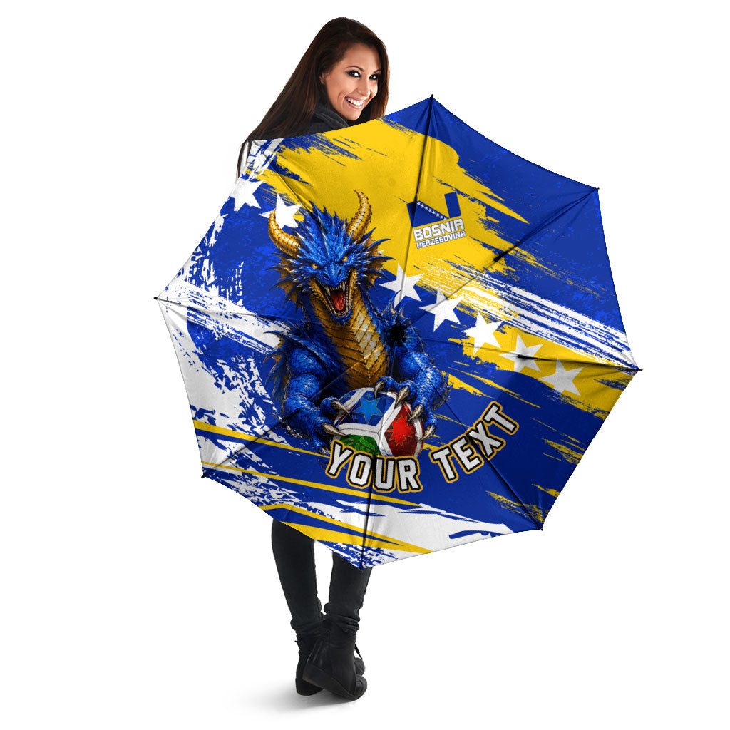 Personalized Bosnia Herzegovina Dragon Soccer Umbrella Bosnian Football Flag Stars Fleur De Lis Grunge