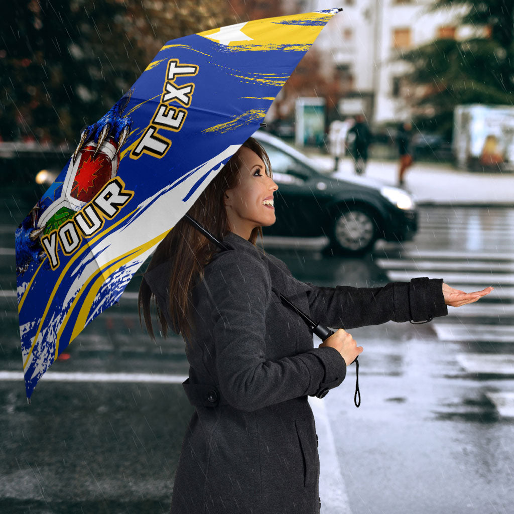 Personalized Bosnia Herzegovina Dragon Soccer Umbrella Bosnian Football Flag Stars Fleur De Lis Grunge