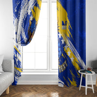 Personalized Bosnia Herzegovina Dragon Soccer Window Curtain Bosnian Football Flag Stars Fleur De Lis Grunge