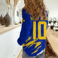Personalized Bosnia Herzegovina Dragon Soccer Women Casual Shirt Bosnian Football Flag Stars Fleur De Lis Grunge