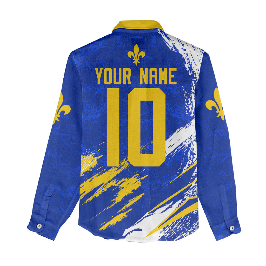 Personalized Bosnia Herzegovina Dragon Soccer Women Casual Shirt Bosnian Football Flag Stars Fleur De Lis Grunge