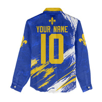 Personalized Bosnia Herzegovina Dragon Soccer Women Casual Shirt Bosnian Football Flag Stars Fleur De Lis Grunge