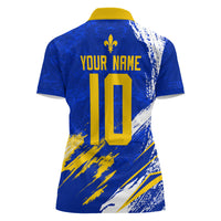 Personalized Bosnia Herzegovina Dragon Soccer Women Polo Shirt Bosnian Football Flag Stars Fleur De Lis Grunge