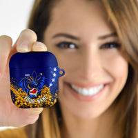 Personalized Bosnia Herzegovina Dragon Soccer AirPods Case Football Golden Lily Bosnian Flag Cheering Fans