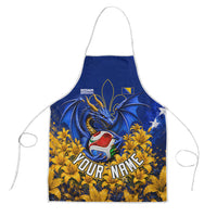 Personalized Bosnia Herzegovina Dragon Soccer Apron Football Golden Lily Bosnian Flag Cheering Fans