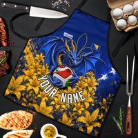 Personalized Bosnia Herzegovina Dragon Soccer Apron Football Golden Lily Bosnian Flag Cheering Fans
