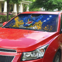 Personalized Bosnia Herzegovina Dragon Soccer Auto Sun Shade Football Golden Lily Bosnian Flag Cheering Fans