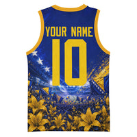 Personalized Bosnia Herzegovina Dragon Soccer Basketball Jersey Football Golden Lily Bosnian Flag Cheering Fans