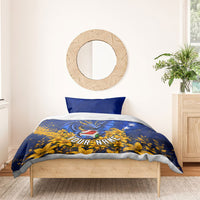 Personalized Bosnia Herzegovina Dragon Soccer Bedding Set Football Golden Lily Bosnian Flag Cheering Fans