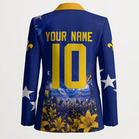 Personalized Bosnia Herzegovina Dragon Soccer Blazer Football Golden Lily Bosnian Flag Cheering Fans