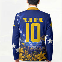 Personalized Bosnia Herzegovina Dragon Soccer Blazer Football Golden Lily Bosnian Flag Cheering Fans