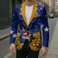 Personalized Bosnia Herzegovina Dragon Soccer Blazer Football Golden Lily Bosnian Flag Cheering Fans