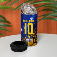 Personalized Bosnia Herzegovina Dragon Soccer 4 in 1 Can Cooler Tumbler Football Golden Lily Bosnian Flag Cheering Fans
