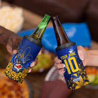 Personalized Bosnia Herzegovina Dragon Soccer 4 in 1 Can Cooler Tumbler Football Golden Lily Bosnian Flag Cheering Fans