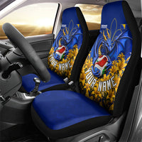Personalized Bosnia Herzegovina Dragon Soccer Car Seat Cover Football Golden Lily Bosnian Flag Cheering Fans
