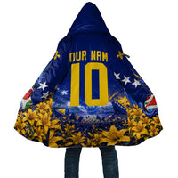 Personalized Bosnia Herzegovina Dragon Soccer Cloak Football Golden Lily Bosnian Flag Cheering Fans