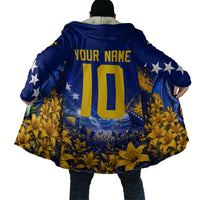 Personalized Bosnia Herzegovina Dragon Soccer Cloak Football Golden Lily Bosnian Flag Cheering Fans