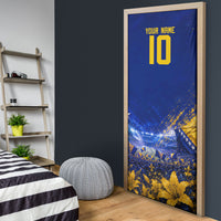 Personalized Bosnia Herzegovina Dragon Soccer Door Cover Football Golden Lily Bosnian Flag Cheering Fans