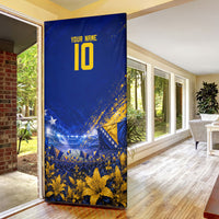 Personalized Bosnia Herzegovina Dragon Soccer Door Cover Football Golden Lily Bosnian Flag Cheering Fans